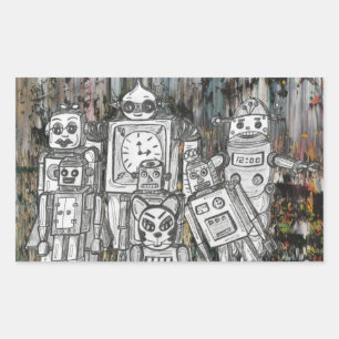 Robots 11 rectangular sticker