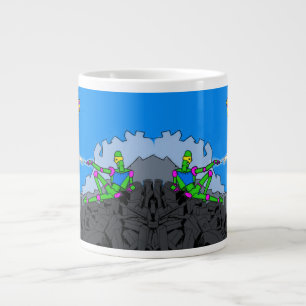 Robots and Aliens jumbo coffee mug