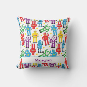 Robots and Aliens Kids Science Fiction Bedroom Cushion