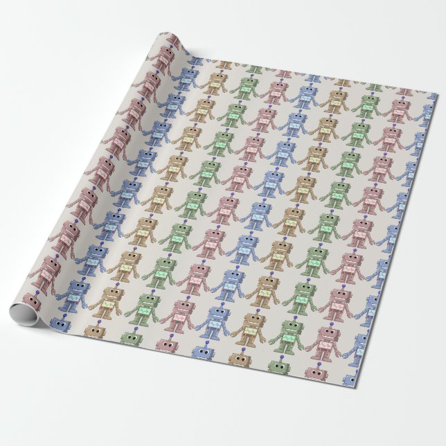Robots and Gears Wrapping paper (Unrolled)