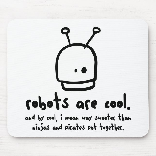 robots are cool1 mouse mat (Front)