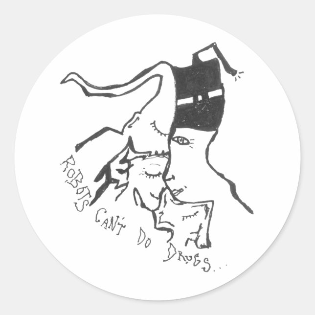 Robots Can't Do Drugs Sticker (Front)