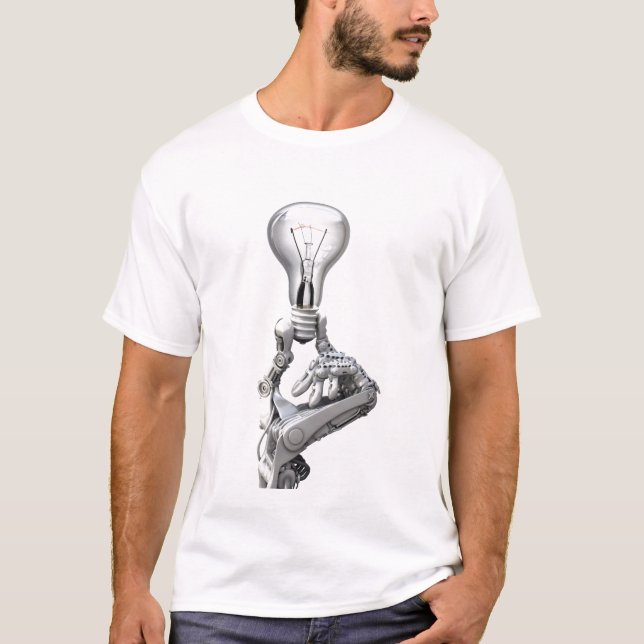 Robot's hand with a bulb T-Shirt (Front)