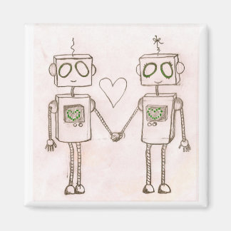 "Robots in love" magnet