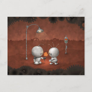 Robots In Love Postcard
