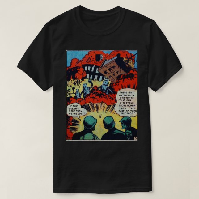 Robots Invasion old comics T-Shirt (Design Front)