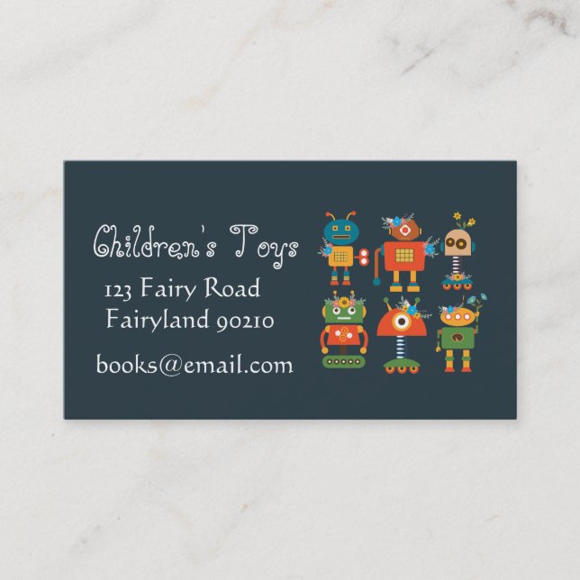 Robots kids online toys and books business business card (Front)