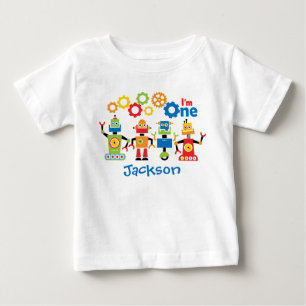Robots Personalised First Birthday Tshirt
