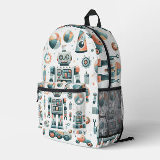 Robots printed backpack
