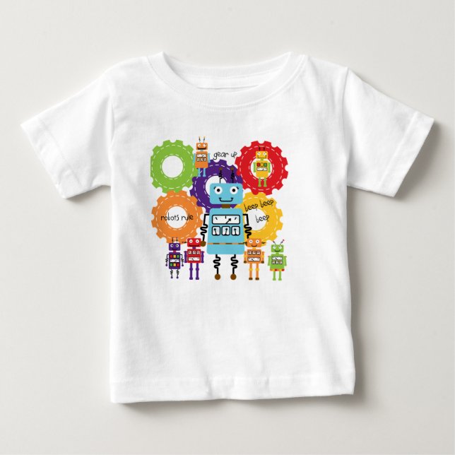 Robots Rule Baby T-Shirt (Front)