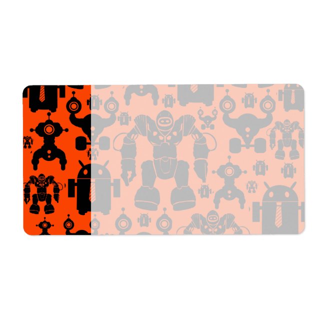 Robots Rule Fun Robot Silhouettes Orange Robotics (Front)