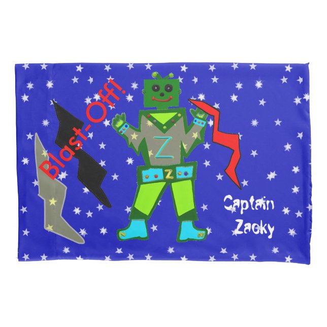 Robots Spaceships Kids Standard Pillow Cases (Front-Left)
