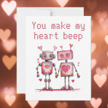 Robots You Make My Heart Beep Valentine's 