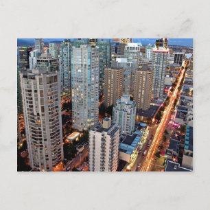 Robson Street Vancouver British Columbia postcard