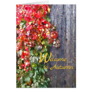 Robust Colors of Fall Leaves Rustic Wooden Fence