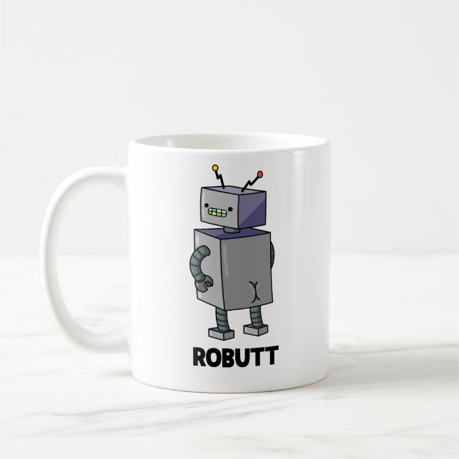 Robutt Funny Robot Pun  Coffee Mug (Left)