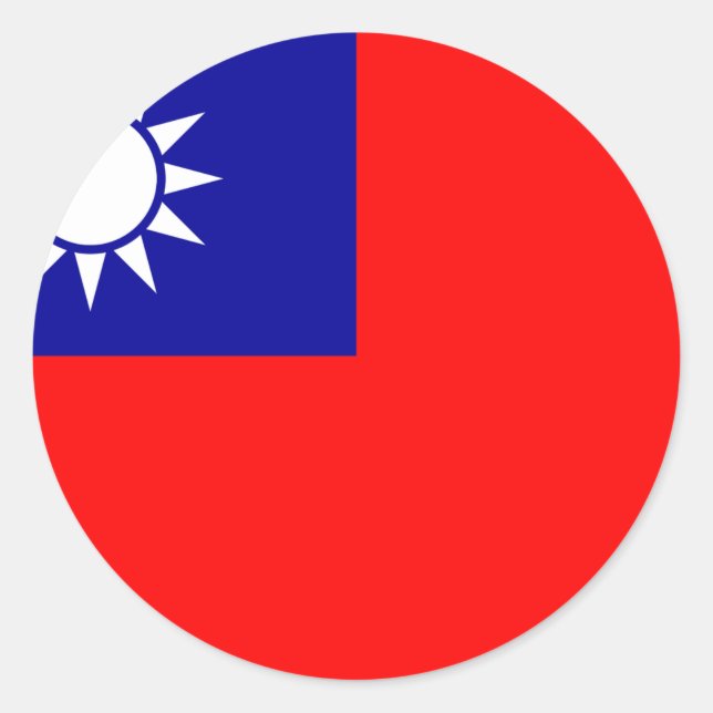 ROC Taiwan - Taiwanese Flag - 中華民國國旗 - 青天白日滿地紅 Classic Round Sticker (Front)