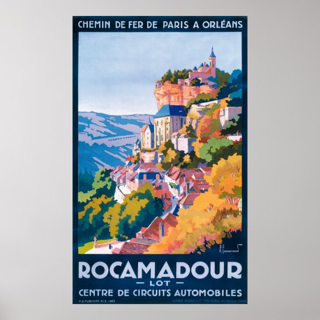 Rocamadour Vintage Travel Poster (Front)