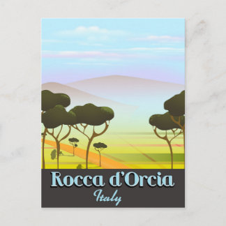 Rocca d'Orcia Italy travel poster Postcard