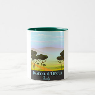 Rocca d'Orcia Italy travel poster Two-Tone Coffee Mug