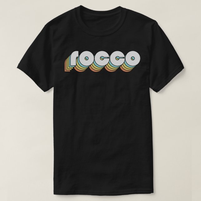 Rocco Retro Rainbow Typography Faded Style T-Shirt (Design Front)