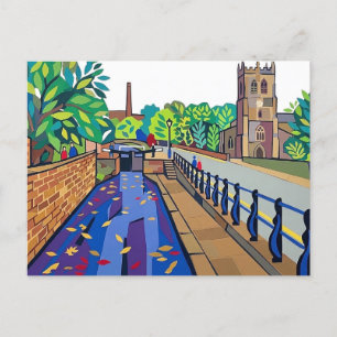 Rochdale Canal & Christ Church, Sowerby Bridge Postcard