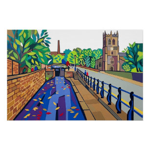 Rochdale Canal & Christ Church, Sowerby Bridge Poster