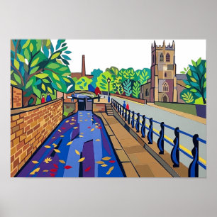 Rochdale Canal & Christ Church, Sowerby Bridge Poster