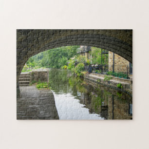 Rochdale Canal View under Station Road Bridge Jigsaw Puzzle