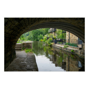 Rochdale Canal View under Station Road Bridge Poster