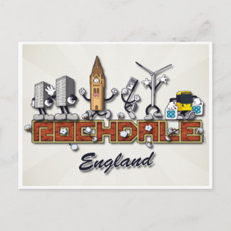Rochdale cartoon characters postcard
