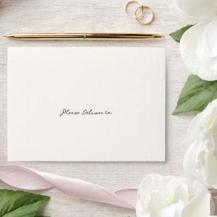 Rochelle Cream Modern Contemporary Elegant Wedding Envelope