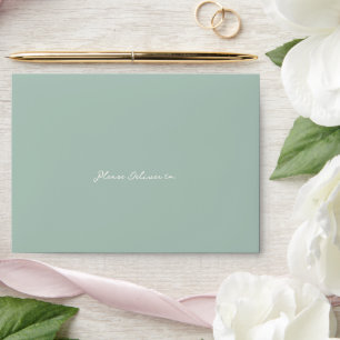 Rochelle Green Modern Contemporary Elegant Wedding Envelope