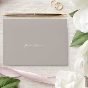 Rochelle Taupe Modern Contemporary Elegant Wedding Envelope