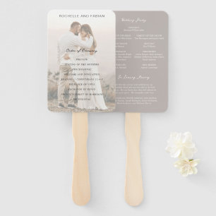 Rochelle Taupe Modern Contemporary Elegant Wedding Hand Fan