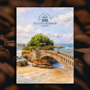 Rocher Du Basta, Coastal Resort Biarritz   Elegant Postcard