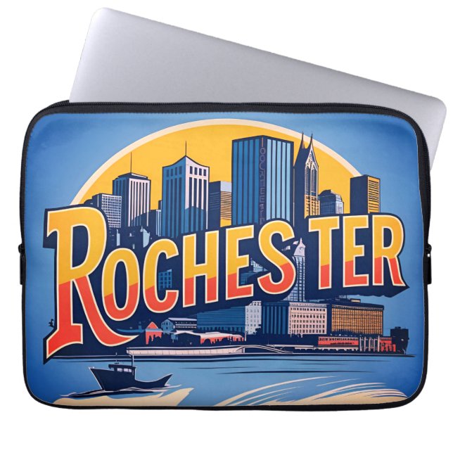 Rochester City Skyline New York USA Laptop Sleeve (Front)