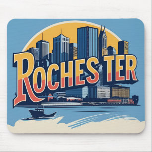 Rochester City Skyline New York USA Mouse Mat