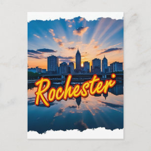 Rochester City Skyline New York USA Postcard