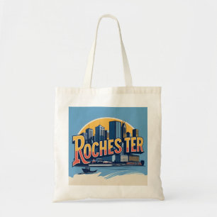 Rochester City Skyline New York USA Tote Bag