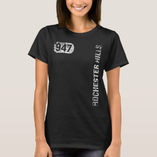 Rochester Hills Michigan 947 Area Code Vintage Ret T-Shirt