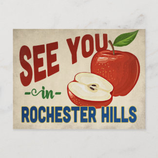Rochester Hills Michigan Apple - Vintage Travel Postcard
