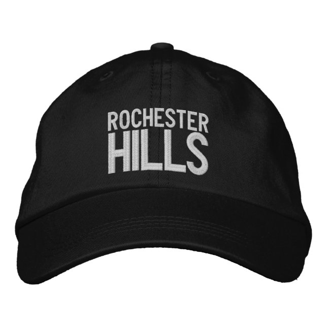 Rochester Hills Michigan Embroidered Baseball Hat (Front)