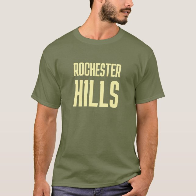 Rochester Hills Michigan Printed T-Shirt (Front)