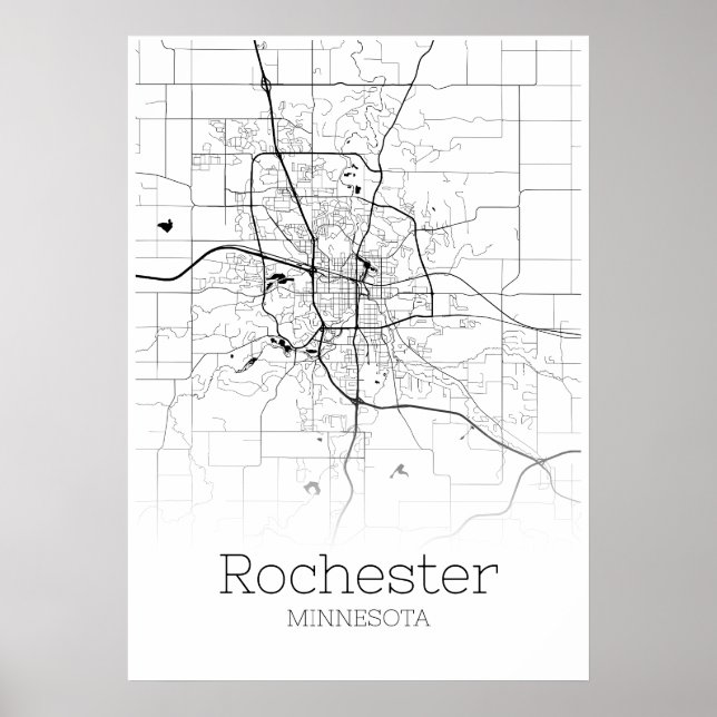 Rochester Map - Minnesota - City Map Poster (Front)