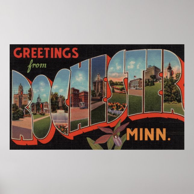 Rochester, Minnesota - Large Letter Scenes 2 Poster (Front)
