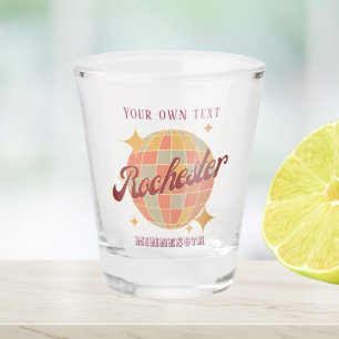 Rochester Minnesota NY Disco Retro Vintage  Shot Glass