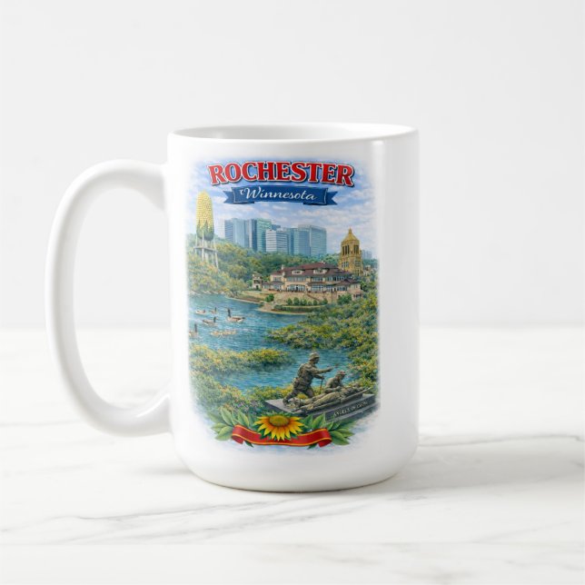 Rochester MN Minnesota Landmarks Coffee Mug (Left)