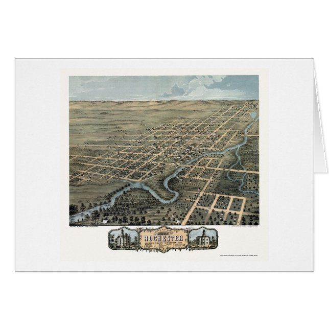 Rochester, MN Panoramic Map - 1869 (Front Horizontal)