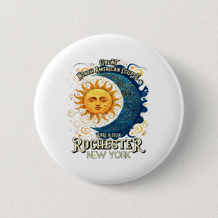 Rochester New York 2024 Total Solar Eclipse April 6 Cm Round Badge